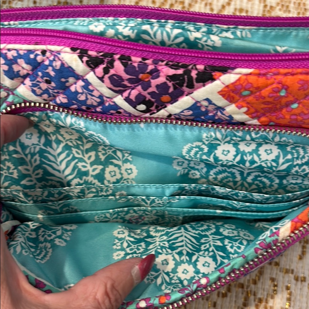 Vera Bradley Pink and Purple Quilted Crossbody Bag - Picture 7 of 11